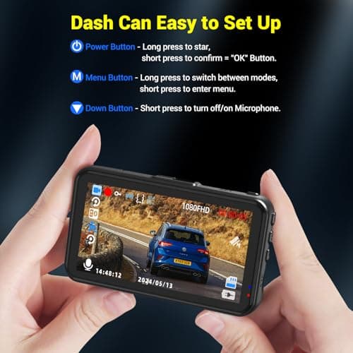 Dash Cam, Dash Camera for Cars 1080P FHD Dashcam DVR Car Camera Dash Cam Front W/ 32GB Card,Night Vision,170°Wide Angle 3”IPS Screen Dash Camera Loop Recording G-Sensor Motion Detection Parking Mode 6