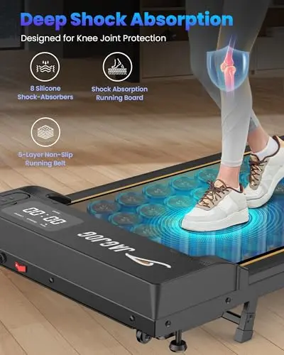 Walking Pad Treadmill with Incline, 4 in 1 Under Desk Treadmills for Home Office, 2.5HP Low Noise 265LB Capacity Portable Treadmill with Remote Control for Walking Jogging Running (Black) 6