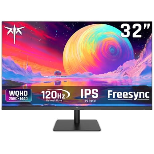 KTC 32 Inch 2K 120Hz Computer Monitor, IPS QHD 2560 x 1440p Monitor with Ultra-Thin Bezels, HDR10, Adaptive Sync, HDMI/Display Ports, Tilt Adjustable, Eyecare, Ideal for Office and Casual Gaming