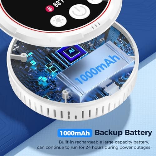 gutong 4 in 1 Carbon Monoxide Detectors Plug in, CO Detector & Natural Gas Detector with Battery Backup, HD Digital Display Monitors CO, Combustible Gas, Temp, Humidity - Home Safety for House, RV 7