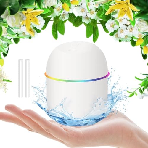 Mini Humidifier for Bedroom Desk Plant Humidifiers for Houseplants, tiny/Desktop Humidifier Small, Desk/Personal/Small Humidifiers for Bedroom Plants Office-NOT RECHARGEABLE(7.44oz）