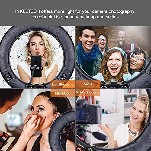 Inkeltech Ring Light - 18 inch 3000K-6000K Dimmable Bi-Color Light Ring, 60W LED Ring Light with Stand, Lighting Kit for Vlog, Selfie, Makeup, YouTube, Camera, Phone - LCD Screen & Remote Control 5