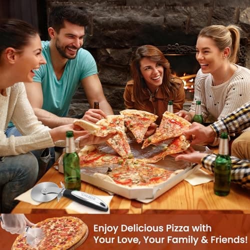 SCHVUBENR Premium Pizza Cutter Wheel - Ultra Sharp Stainless Steel Pizza Slicer with Non-Slip Soft Grip Handle - Multi-Purpose Cutter for Pizza, Dough & Pastry - Dishwasher Safe, Easy to Clean - Black 6