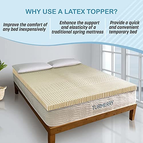 7 Zone Green Natural Organic Latex Mattress Topper Queen Size - 2 inch - Medium Firmness - GOLS Certified Latex Foam Bed Pad for Side Sleepers Zonal Support Durable and Breathable 6