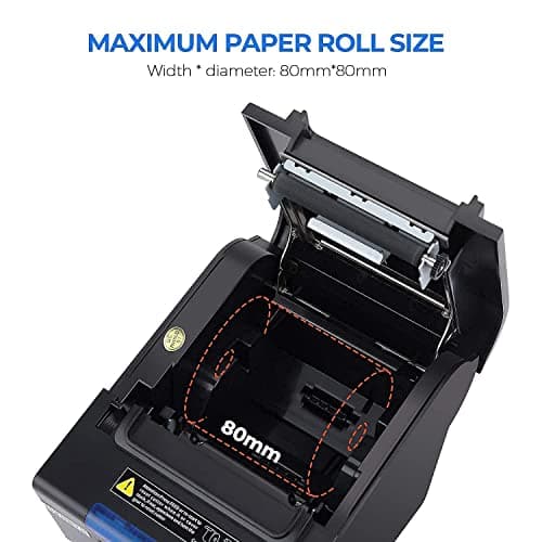 MUNBYN Receipt Printer P068, 3 1/8" 80mm Direct Thermal Printer, POS Printer with Auto Cutter - Thermal Receipt Printer with USB Serial Ethernet Windows Driver ESC/POS Support Cash Drawer 7