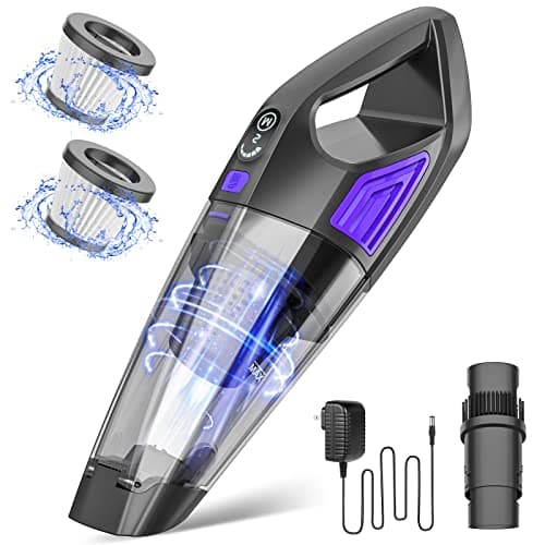 ATONEP Handheld Vacuum Cordless Cleaner,Powerful Portable and Dust Buster Hand Vcauum Rechargeable with Large-Capacity Battery for CarPetOfficeHome (Purple)