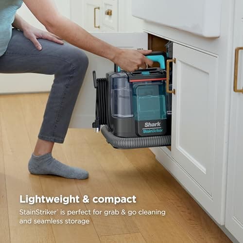 Shark StainStriker Portable Carpet & Upholstery Cleaner w/on board self cleaning - Spot, Stain, & Odor Eliminator, Includes 2 Cleaning Tools & 2 Cleaning Solutions, Charcoal, PX221BRN 9