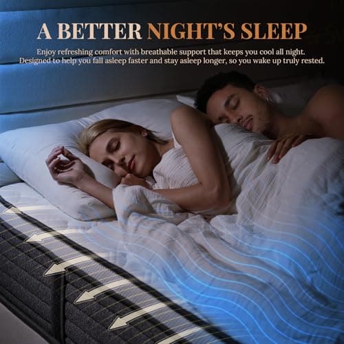 Queen Mattress, 12 Inch Queen Size Hybrid Mattresses in a Box, Medium Feel Foam and Individual Pocket Springs, Fiberglass Free Bed Mattress, Extra Edge Support, Pressure Relief, CertiPUR-US 8