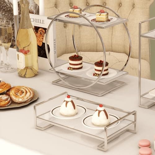 YIWANFW Bathroom Counter Tray- Silver Vanity Trays for Bedroom Dresser Top Organizer for Makeup Perfume Cosmetics Skincare Cologne, Decorative Tray Bathroom Organizers and Storage Toilet Tank Tray 6