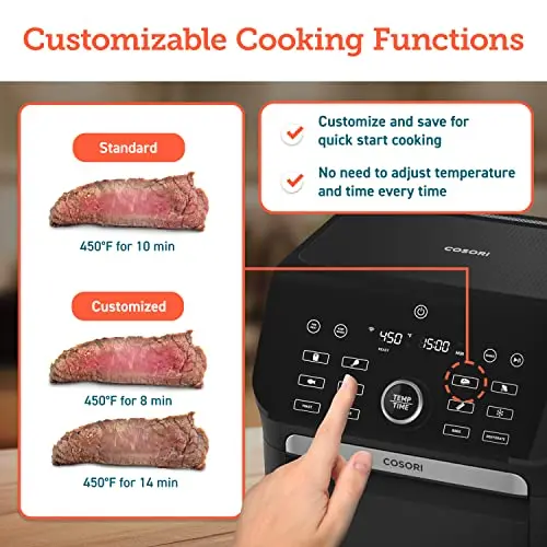COSORI Air Fryer Toaster Oven Combo, 10 Qt Family Size, 14-in-1 Functions with Dehydrate, Roast, Smart Control Through Phone & Voice, 1000+ In-APP Recipes & 6 Dishwasher -Safe Accessories, Black 5