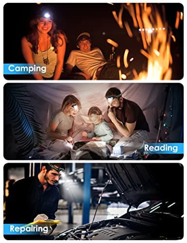 Lsnisni 9 LED Headlamp 2 Pack, 2000 Lumen Super Bright Head Lamp with 6 Modes, IPX5 Waterproof Head Light, Lightweight Head Flashlight for Kids Adults Camping Hiking - 6 AAA Batteries Included 6