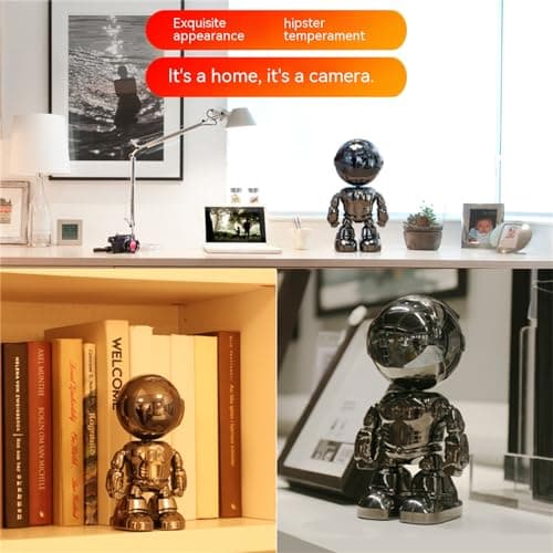 AIGOSI Little White Camera Robot WiFi Camera Indoor Home Security Monitoring (Grey, Without), A10000 7