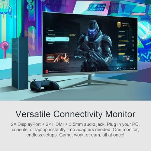 32 Inch 4K UHD Monitor, 3840 x 2160 Fast IPS Computer Monitor, 3000:1 Contrast, sRGB 120%, Blue Light Filter, Free-Sync, Zero Frame Screen With HDMI, DisplayPort for Home and Office, VESA(100x100mm) 9