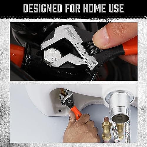HORUSDY Adjustable Wrench Set | 2-Piece | 6-Inch and 10-Inch Wrenches | Metric & SAE Scales | Cushion Grip Wrench | Cr-V Steel 6