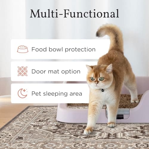 Lovewag Cat Litter Mat 2 Pack - Large 36x48 Machine Washable Easy Clean Non-Slip Waterproof Trapping Mats for Cats - (Marmalade Sunshine) 7