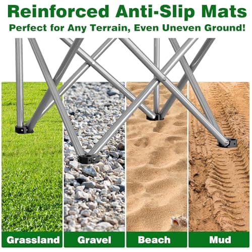 Camabel Folding Camping Chairs Oversized Heavy Duty 400 LBS Sturdy Beach Chair Portable Outdoor Lawn Chairs High Padded Back with Cup Holder Carry Bag for Sporting Hiking Picnics Fishing Concerts Blue 8