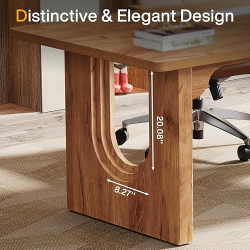 Tribesigns Modern Executive Desk, 70.9" Large Office Computer Desk, Conference Table Meeting Room Table, Simple Workstation Business Furniture for Home Office, Brown 7