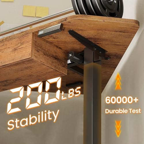 SEDETA Corner Electric Standing Desk, 32'' Small Height Adjustable Computer Desk with Drawer for Gaming, Small Space, Stand up Home Office Writing Desk, Rustic Brown 6