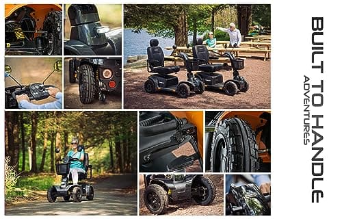 Pride Pursuit 2, Outdoor Mobility Scooter, 400 lbs. Weight Capacity, with 5-Year Extended Warr (Grey, 18″ × 18″ – 20″ Seat, 50 Ah Battery) 7