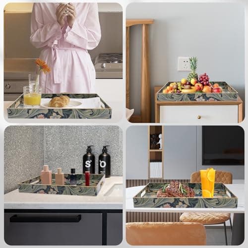 AGIOTA Coffee Table Trays for Living Room Serving Tray with Handles, Modern Large Tray for Ottoman Coffee Table 7