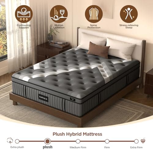 Queen Mattress,Lechepus 14Inch Soft Memory Foam Hybrid Mattress in box,Plush Feel Queen Size Mattress with Supportive Pocket Coil for Back Pain Relief,Motion Isolation, None of Fiberglass 5
