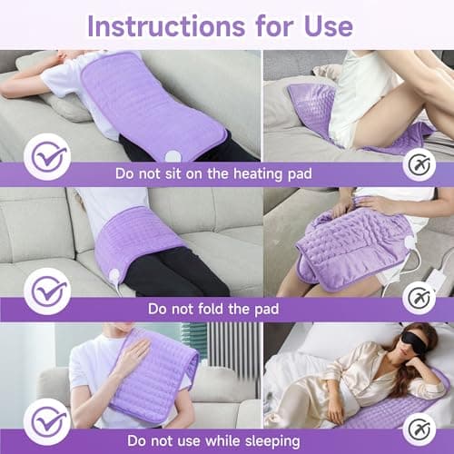 NBKLS Heating Pad for Back, Large Heating Pads for Body Muscle Pain Cramps Relief, 6 Heat Settings Machine Washable Electric Heating Pad, Birthday Christmas Gifts for Women Mom 6
