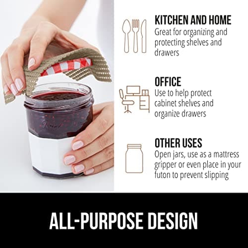 GORILLA GRIP powerGRIP Drawer Shelf and Cabinet Liner, Thick Strong Hold, Non-Adhesive Liners Protect Kitchen Cabinets and Cupboard, Bathroom Drawers, Easy Install, Breathable Mat, 12" x10', Beige 5