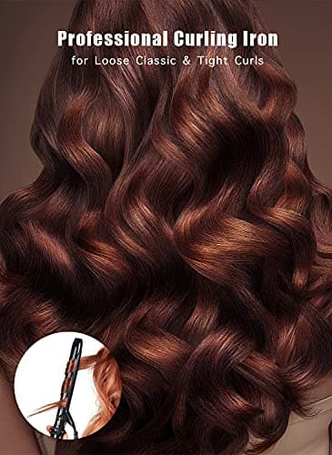 Lanvier 1 Inch Extra Long Hair Curling Iron with Ceramic Tourmaline Barrel, Professional Hair Curler up to 450°F with Dual Voltage for Worldwild Use, Hair Waving Style Tool for Girls&Women–Black 6