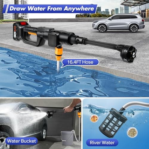 Upgrade 900PSI Cordless High Pressure Washer Gun, Pressure Washer with 6-in-1 Adjustable Nozzle, Portable Handheld Power Washer for Car, Home Cleaning & Garden Watering 6