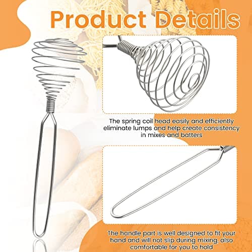 ICYANG Stainless Steel Spring Coil Whisk, Wire Whip Cream Egg Beater Gravy Hand Mixer … 5