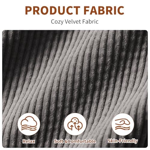 Seanrum Plush Premium Velvet 360° Swivel Rocker Recliner Chair - High Back Glider with Generous Footrest, Supportive Armrests & Side Pocket for Nursery, Living Room & Small Spaces Grey 8