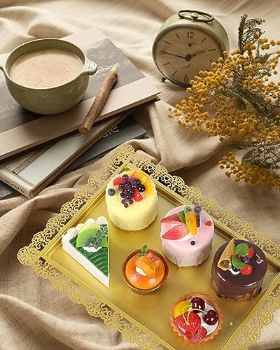 ZUMELER Gold 5Pcs Cake Stands Set Metal Round Cupcake Holder Cookies Dessert Display Plate Serving Tower Tray Platter with Handl for Baby Shower Wedding Birthday Party Celebration 5