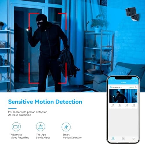 Wi-Fi Magnetic Wireless 2K HD Mini Camera, Hidden Security Camera with Night Vision, Motion Detection, Cloud Storage, 64GB SD Card, Compact Design, Indoor for Baby, Elder, Pet, Car Monitoring 6