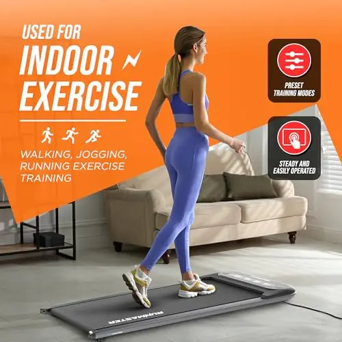 RunMaster Under Desk Treadmill - Portable 320lb Capacity, Quiet, Efficient, Installation Free, Space-Saving Jogging Machine That Transform Your Home/Office into a Fitness Hub Workout - Black 6