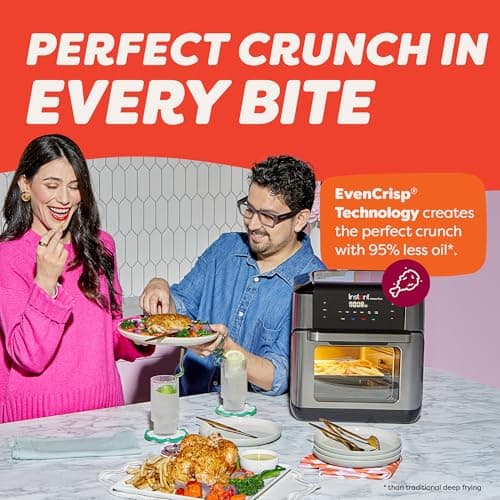 Instant Pot 10QT Air Fryer, 7-in-1 Functions with EvenCrisp Technology that Crisps, Broils, Bakes, Roasts, Dehydrates, Reheats & Rotisseries, Includes over 100 In-App Recipes, Stainless Steel 5
