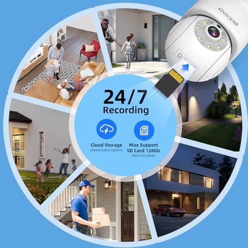 CiKiKWXO 2.4&5Ghz WiFi Light Bulb Security Camera,2K Wireless Light Bulb Camera, Light Socket Security Cam with Motion Detection,Two-Way Talk,24/7 Recording,Compatible with Google Assistant & Alexa 6