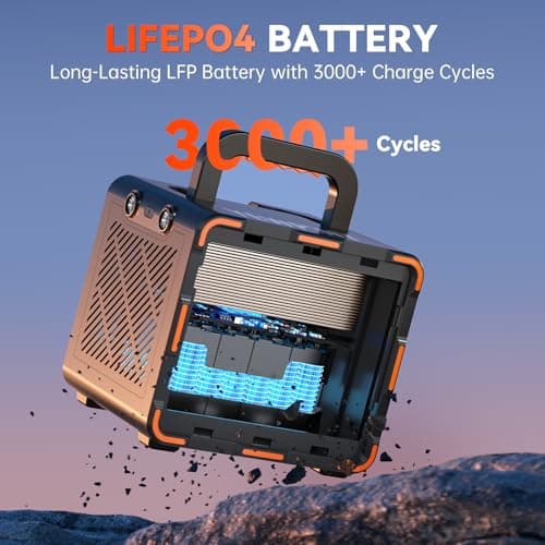 300W Portable Power Station, Solar Generator 259Wh, 70,000mAh LiFePO4 Battery with 65W USB-C PD&Pure Sine Wave AC, Solar Charging for Camping,Home Backup,Emergency Power(SOS Light & LCD Display) 5