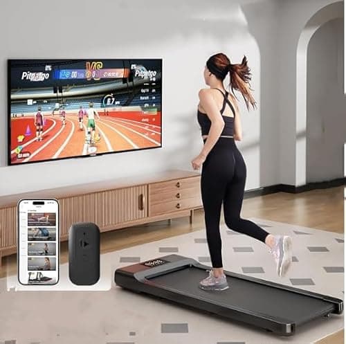 DeerRun 3 in 1 Under Desk Walking Pad Treadmill, 3.0HP Low Noise Portable for Home & Office, 300LBs Weight Capacity Folding with Remote Control & Smart APP 7