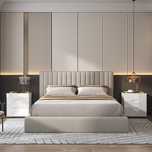 kepptory White Smart Nightstand with Wireless Charging Station & Adjustable LED Lights, High Gloss End Table with 3 Drawers & USB Charging, Bedside Table Organizer for Bedroom Use 11