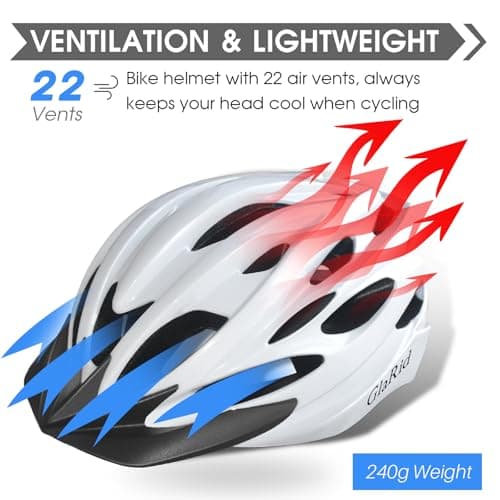 GlaRid Bike Helmet for Adult Men and Women, Suggested Fit 21.6 to 24inch, Removable Liners, Lightweight Road Mountain Cycling Safety Sports Helmets with Detachable Visor 5