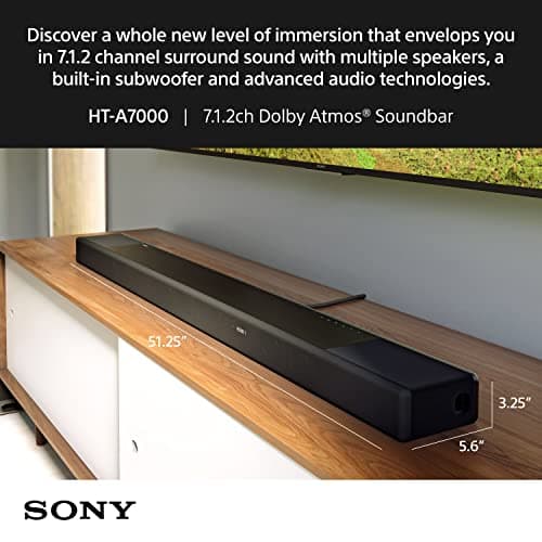 Sony HT-A7000 7.1.2ch 500W Dolby Atmos Sound Bar Surround Sound Home Theater with DTS:X and 360 Spatial Sound Mapping, works with Alexa and Google Assistant,Black 17