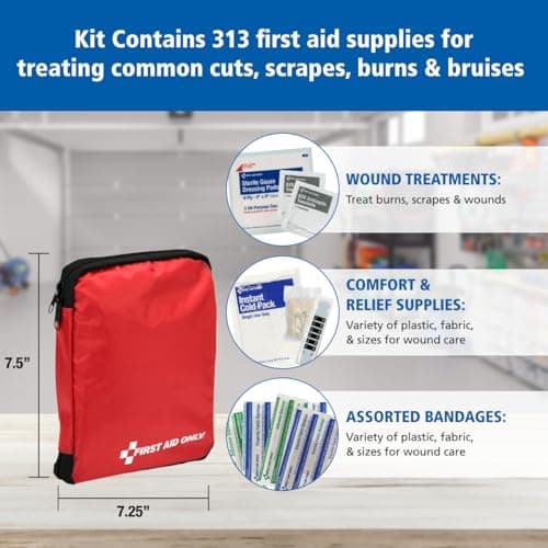First Aid Only 313 Piece Home & Go Emergency First Aid Kit (91081) 5