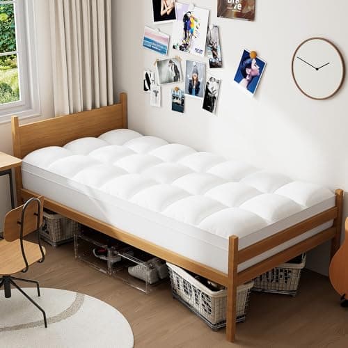 ELEMUSE Cooling Twin XL Mattress Topper for College Dorm, Thick Extra Long Twin Mattress Pad Cover, Plush Breathable Pillowtop with 8-21 Inch Deep Pocket, Overfilled 3D Snow Down Alternative Filling