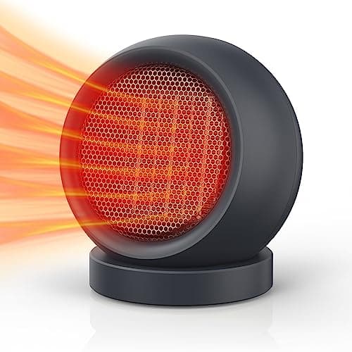 Coolfor Space Heater,PTC Ceramic Electric Desk Heater High Output Heater Fan for Home Bedroom Office Desk Indoor Use(Dark Grey)