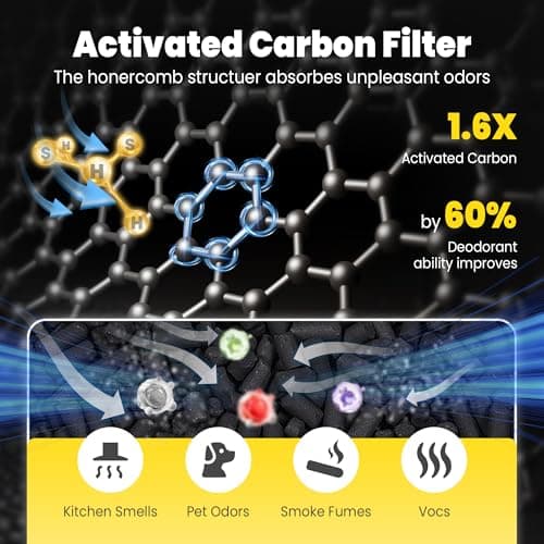 116130 Replacement Filter H for Winix 5500-2 AM80 Plasmawave Air Purifier, Includes 4 Pack True HEPA Filter 6