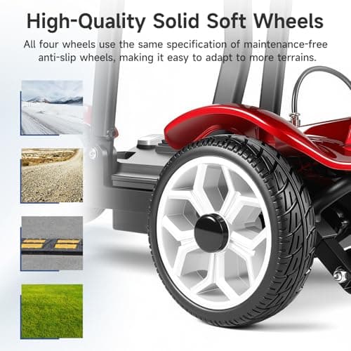 Mobility Scooters for Seniors-Lightweight,Easy Foldable,28Miles Travel Range,Powerful Battery,4X Anti-Slip Rear Wheel, Intelligent Electric Control Motorized Scooters 270W for Adults 6