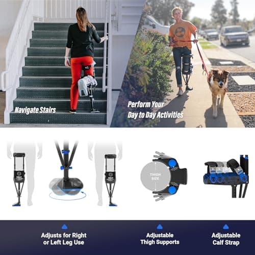 iWALK3.0 – The Original Hands Free Knee Crutch - Alternative to Crutches and Knee Scooters - iWALK Replaces Crutches for Adults - Peg Leg Crutch For Lower Leg Injuries - See All Qualifications for Use - Not for Elderly or Balance Impaired 5