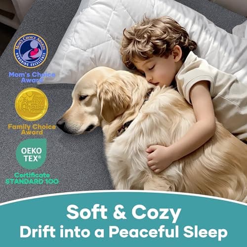 Ohgeni 100% Waterproof Mattress Protector, California King Grey Size, Fitted Sheet with Deep Pockets, 6''-18'', Premium Noiseless Breathable Soft Material, Mattresses Cover for Bed 5