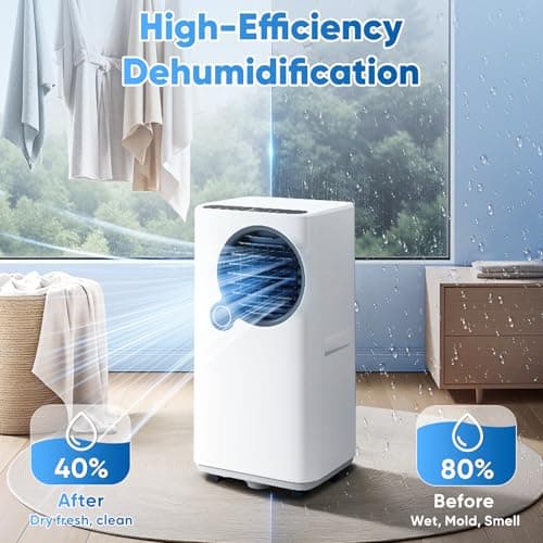 Lxlu Portable Air Conditioners, 16000 BTU 6-in-1 Cooling, Dehumidifier & Fan, Ultra Quiet with 24H Smart Timer, Auto Shut-Off & Child Lock for Home/Bedroom/Office 6