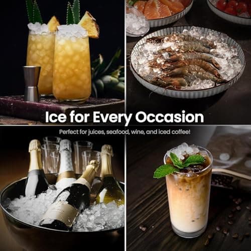 Kismile Nugget Ice Makers Countertop,Portable Ice Machine with Crushed Ice, 35lbs/Day,Self-Cleaning,One-Click Operation for Home Use(Silver) 7